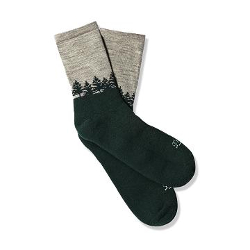 Calcetines Danner Merino Midweight Senderismo Socks 3/4 Crew Hombre Verdes Grises | MX1108LH